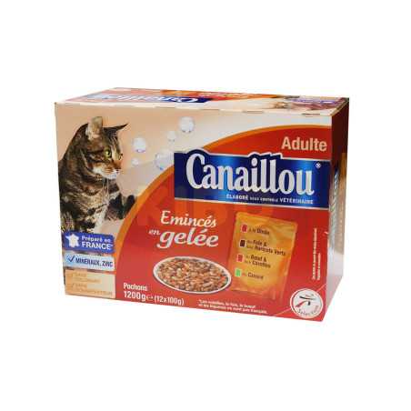 Emincés en gelée aux viandes & légumes pour pour chat 12x100g