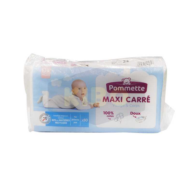 Coton bébé maxi carré visage et corps x80 pièces