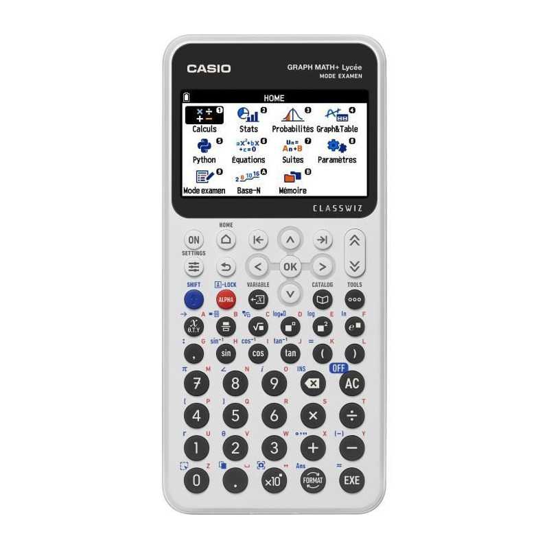 Calculatrice graphique Casio-Lycée-Math+-Blanc