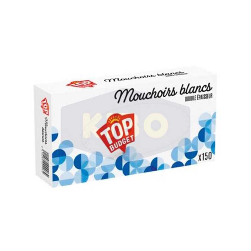 Boite de mouchoirs blancs double épaisseur x150 feuilles