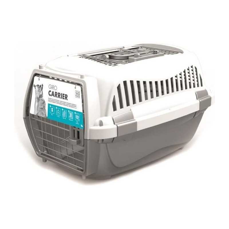 MPETS Cage de transport-Pour chien-M-Gris et blanc