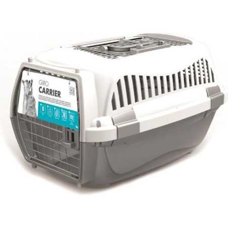 MPETS Cage de transport-Pour chien-M-Gris et blanc