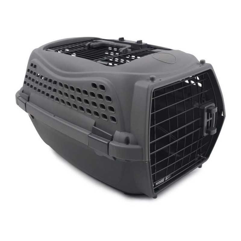 Caisse de transport pour chat M.PETS ECO GIRO-Cage en plastique-Taille S-Gris