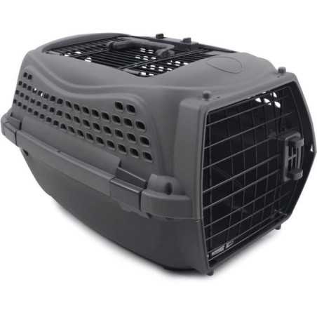 Caisse de transport pour chat M.PETS ECO GIRO-Cage en plastique-Taille S-Gris