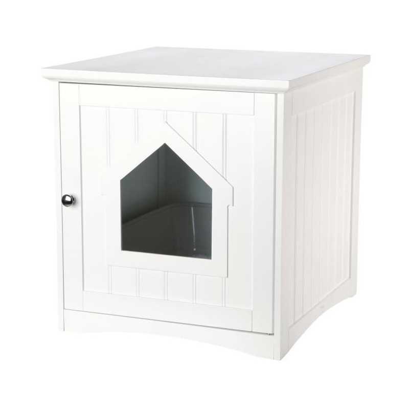 TRIXIE Maison-Meuble de toilette pour chat-Blanc-49x51x51cm