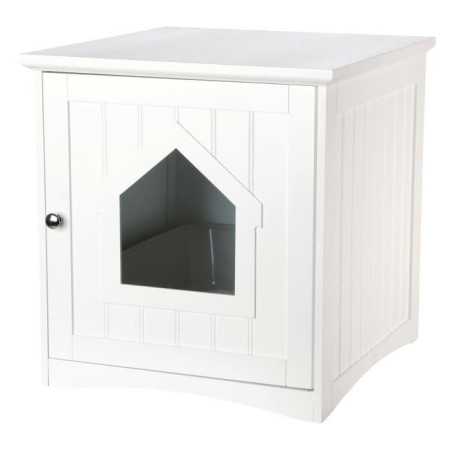 TRIXIE Maison-Meuble de toilette pour chat-Blanc-49x51x51cm