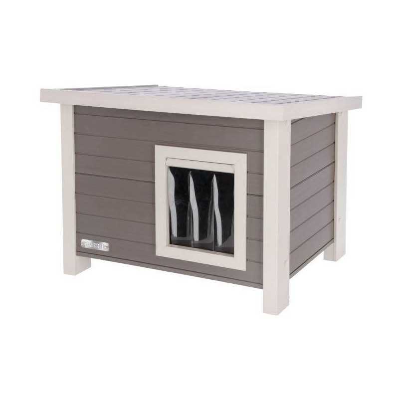 Maison pour chat-KERBL-ECO Eli-Gris/Blanc-57x45x43cm