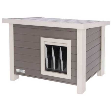 Maison pour chat-KERBL-ECO Eli-Gris/Blanc-57x45x43cm