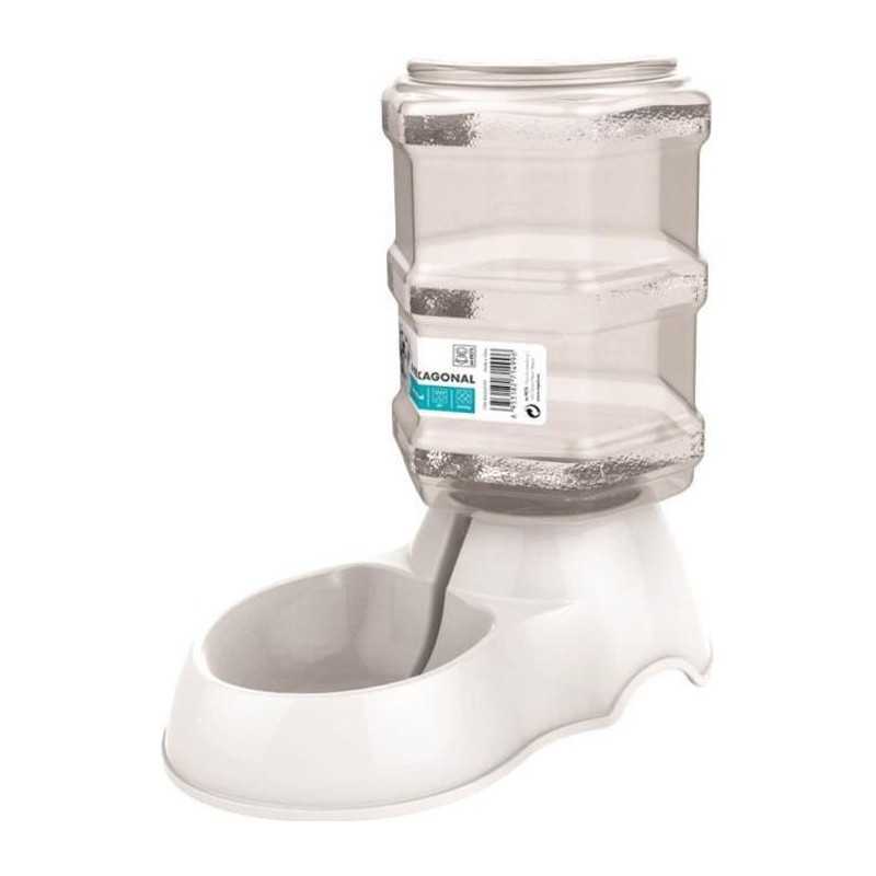 M-PETS Distributeur d'eau Hexagonal-3500 ml-Blanc-Pour chien