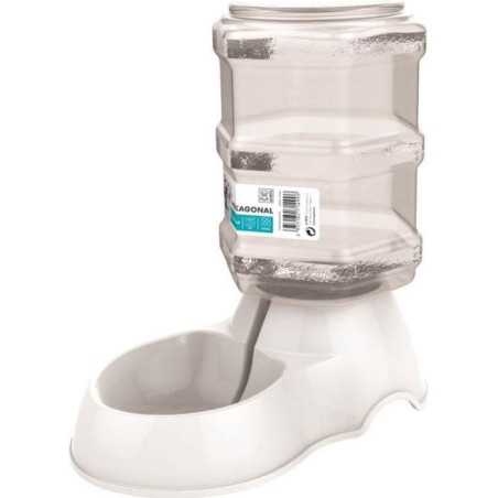 M-PETS Distributeur d'eau Hexagonal-3500 ml-Blanc-Pour chien