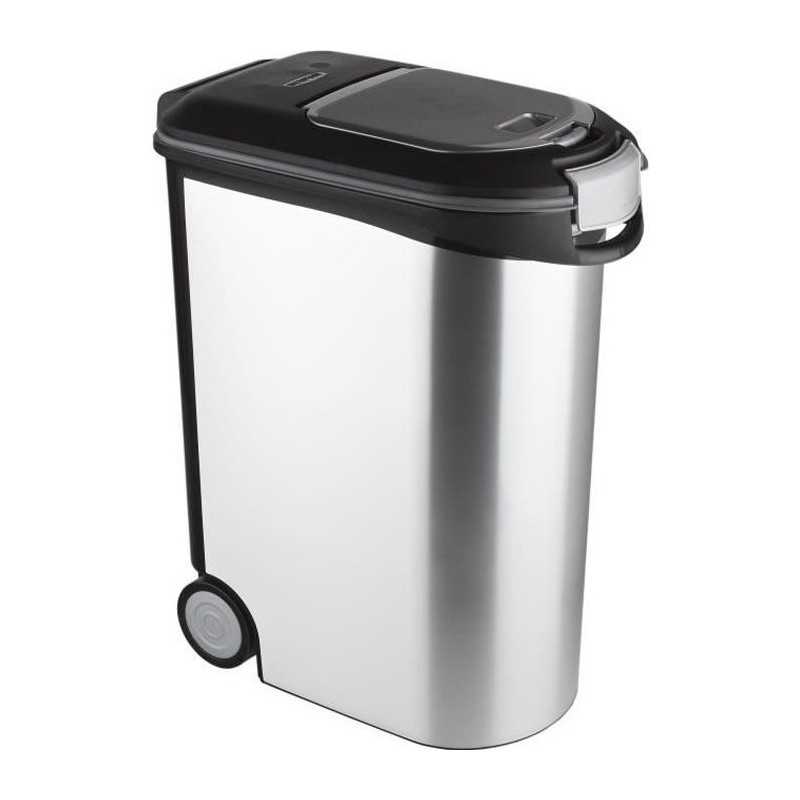 CURVER Conteneur a croquettes pour chien 20 kg-54L-Aspect métal