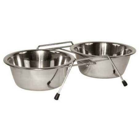 KERBL Support double écuelles 2x900ml-Pour chien
