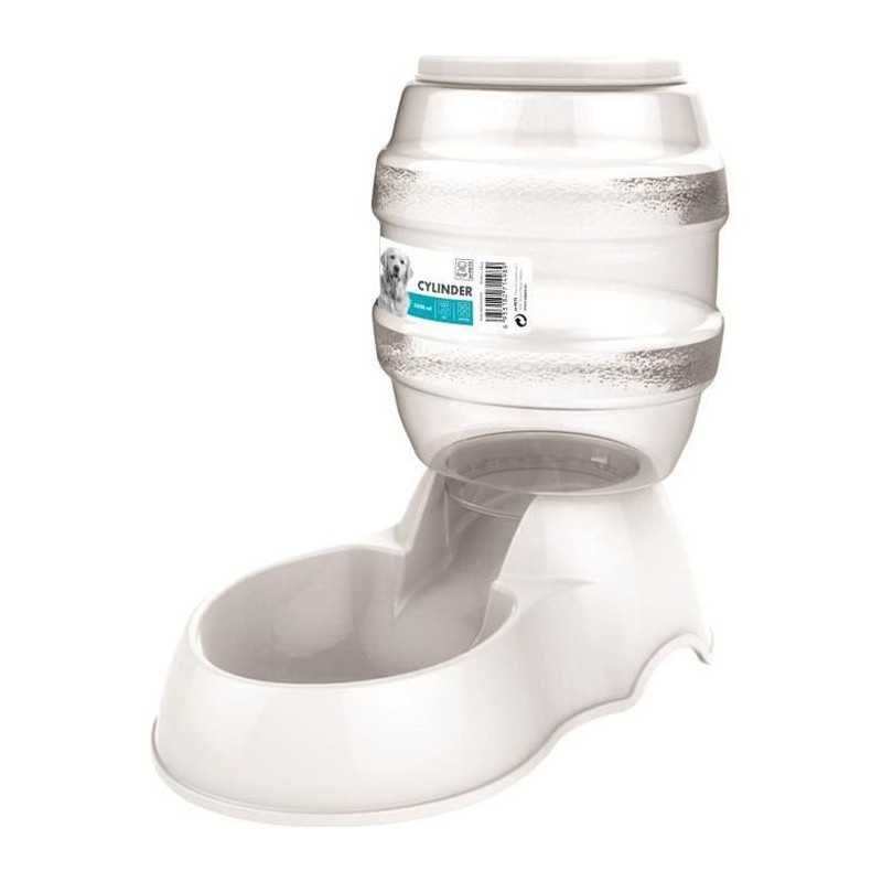 M-PETS Distributeur de croquettes Cylinder-3500ml-Blanc-Pour chien