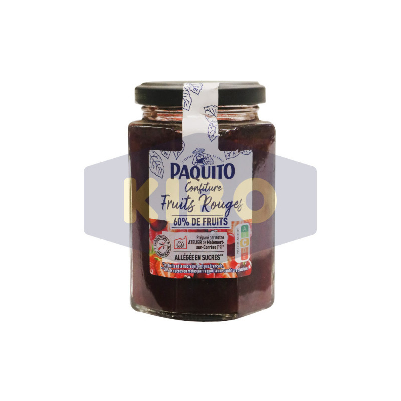 Confiture fruits rouges 60% fruits 310g - PAQUITO