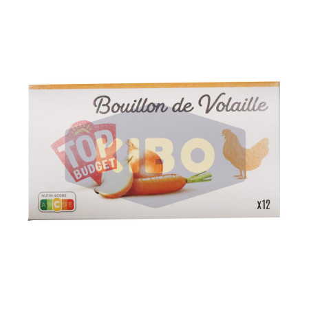 Bouillon de volaille boîte de 12 cubes 120G - TOP BUDGET