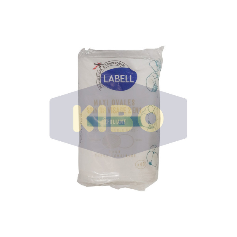 Coton maxi ovale soin du visage 2en1exfoliant  x40 - LABELL
