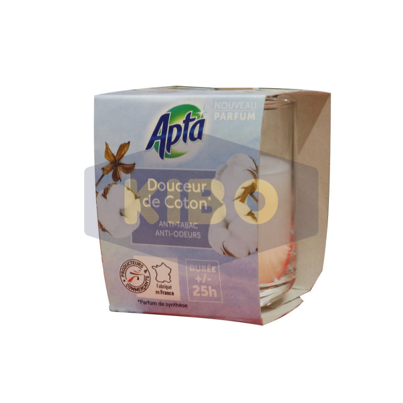 Bougie douceur de coton anti-tabac et anti-odeurs 130g - APTA