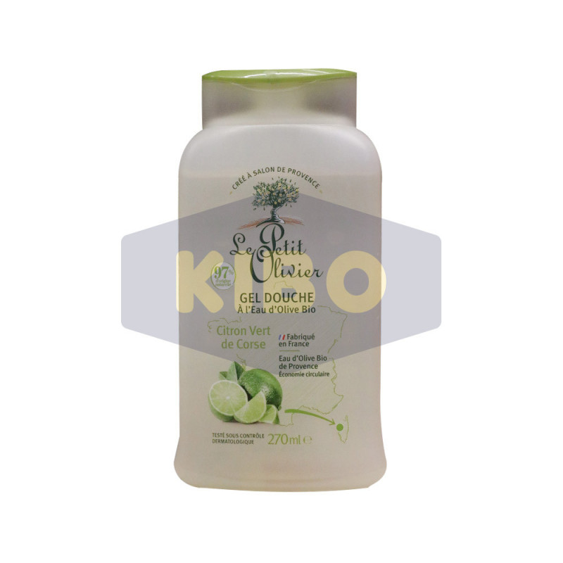 Gel douche à l'eau d'olive bio et citron vert 270ml - LE  PETIT OLIVIER