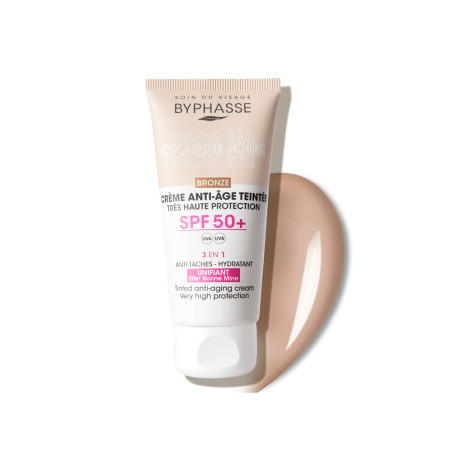 Crème anti-âge spf 50+ teintée bronze 50ml - BYPHASSE