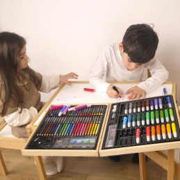 Mallette de dessin - MAIN D'ARTISTE - 150 Pieces - Loisir Creatif - Des 5 ans
