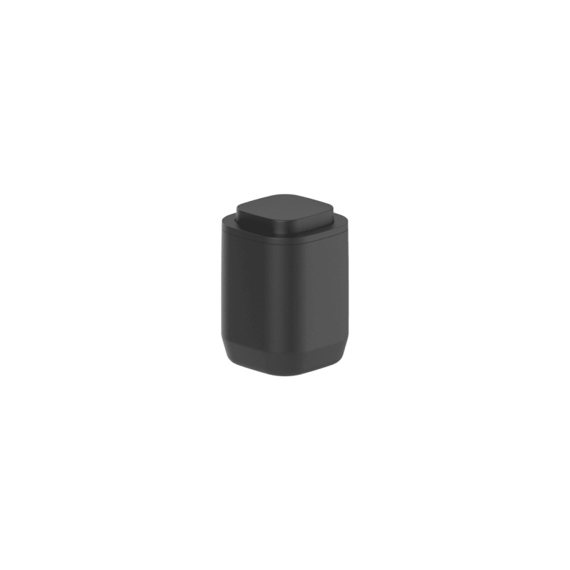 Ou - Porte-Cotons Aura - Rangement Coton en Plastique avec Couvercle - Noir