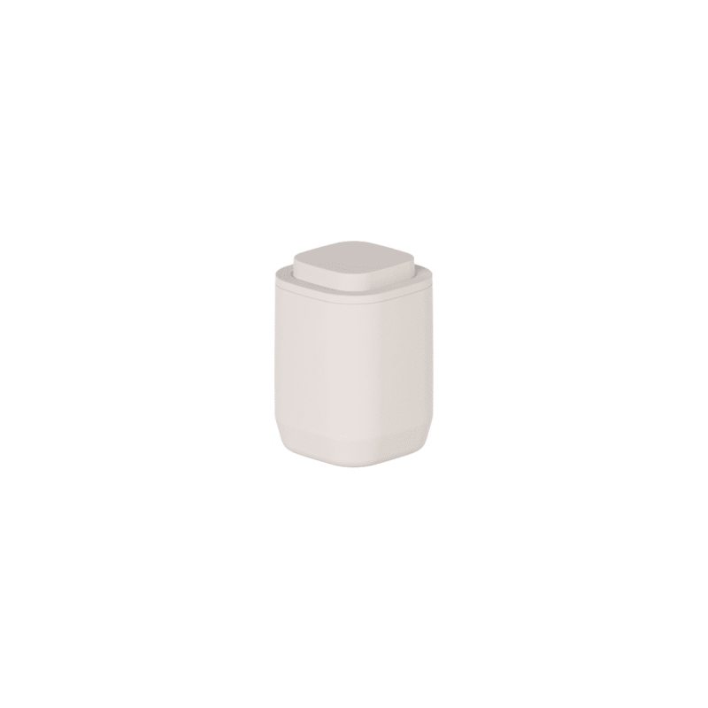 Ou - Porte-Cotons Aura - Rangement Coton en Plastique avec Couvercle - Beige