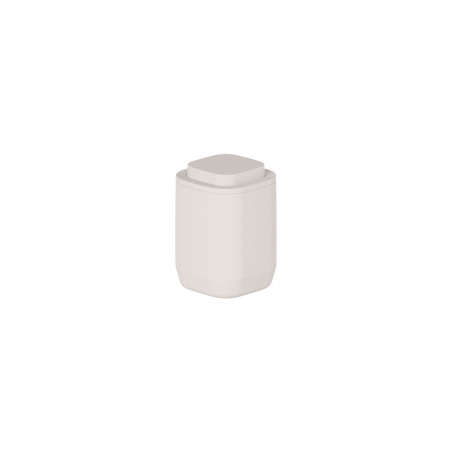 Ou - Porte-Cotons Aura - Rangement Coton en Plastique avec Couvercle - Beige