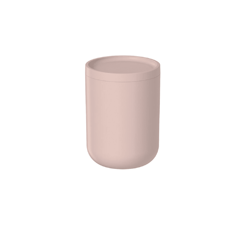 Ou - Porte-Coton Tiges Bold - Distributeur de Coton Tiges en Plastique avec Couvercle - Dune Rose