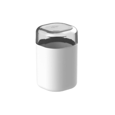 Ou - Porte Coton Disques Dual - Distributeur de Coton Démaquillants avec Couvercle Transparent - Blanc