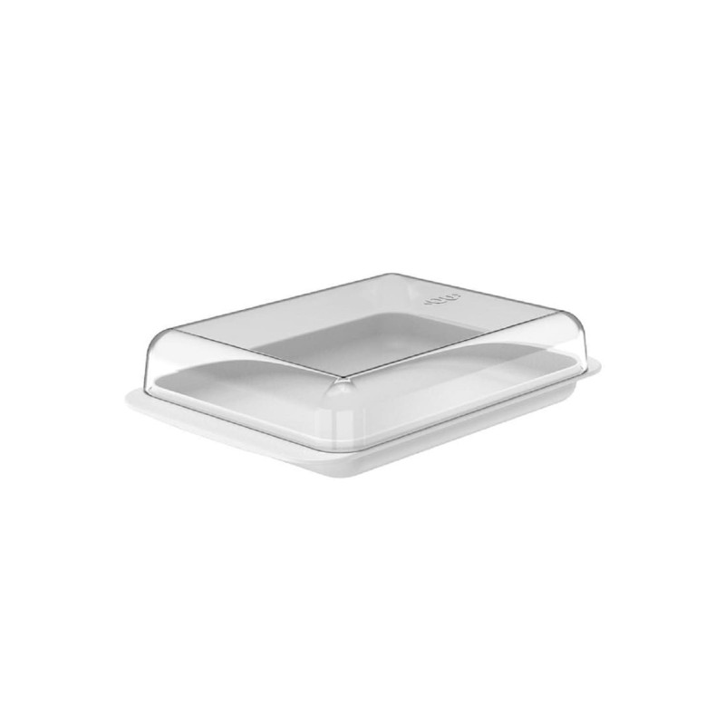 Ou - Boîte de Stockage pour Frigo Break - Boîte à Charcuterie avec Couvercle en Plastique Transparent - 19 x 13 x 4