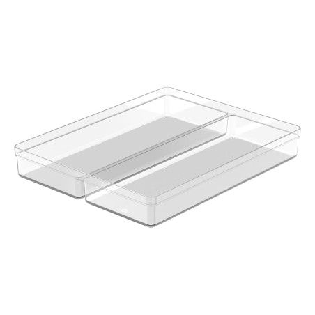 Ou - Bac de Rangement Clear Drawers - Organiseur pour Tiroir - Avec 2 Compartiments - 37