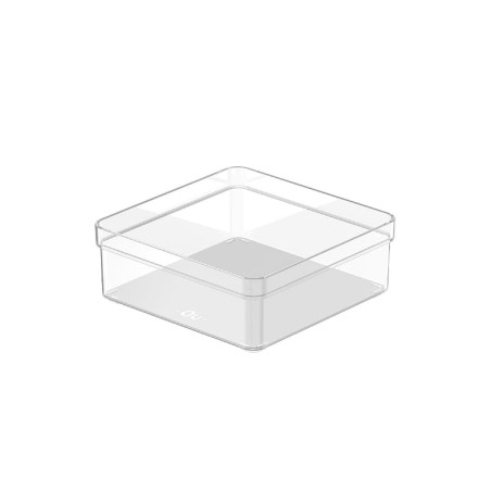 Ou - Bac de Rangement Clear Drawers - Organiseur Carré pour Tiroir en Plastique Transparent - 15 x 15 x 5