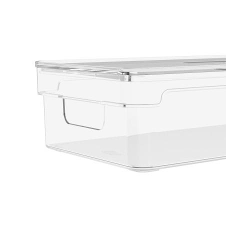 Ou - Bac de Rangement Clear - Pour Réfrigérateur/placard en Plastique avec Couvercle Transparent - 2