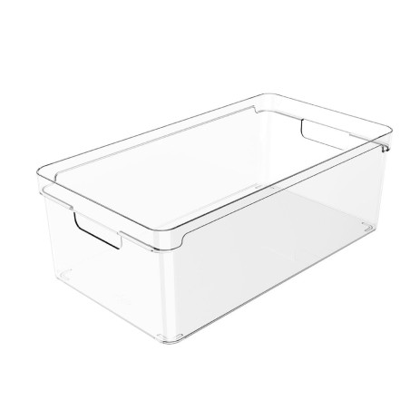 Ou - Bac de Rangement Clear - Bac de Rangement pour Réfrigérateur/placard en Plastique Transparent - 9 L - 37 x 20 x 13 Cm