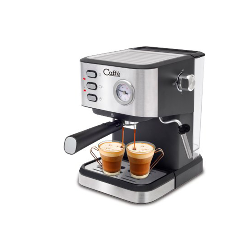 Machine à Expresso 20 Bars Vista - Cafetière avec Fonction Double Doses + Steamer - 1.5l - 1050W - Inox/noir