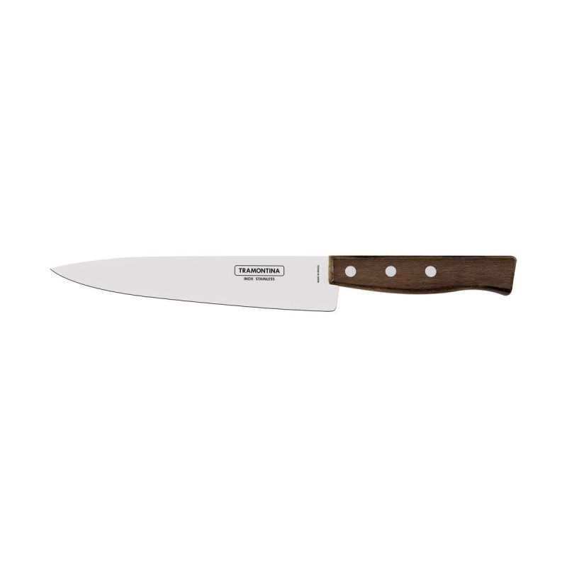 Couteau de Cuisine Traditional 8" avec Manche en Bois Naturel Tramontina - 203 Mm