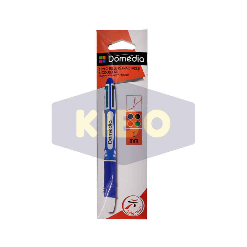 Stylo bille rétractable 4 couleurs
