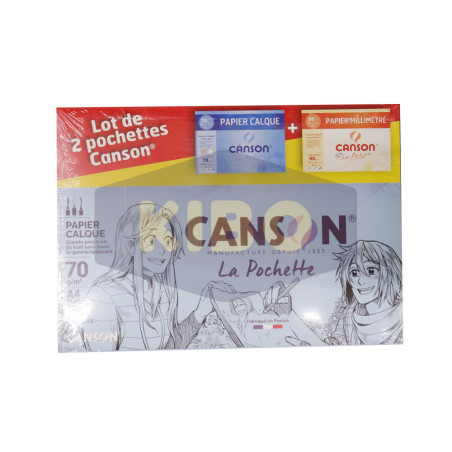 Lot de 1 pochette papier calque 12 feuilles A4 70g/m²