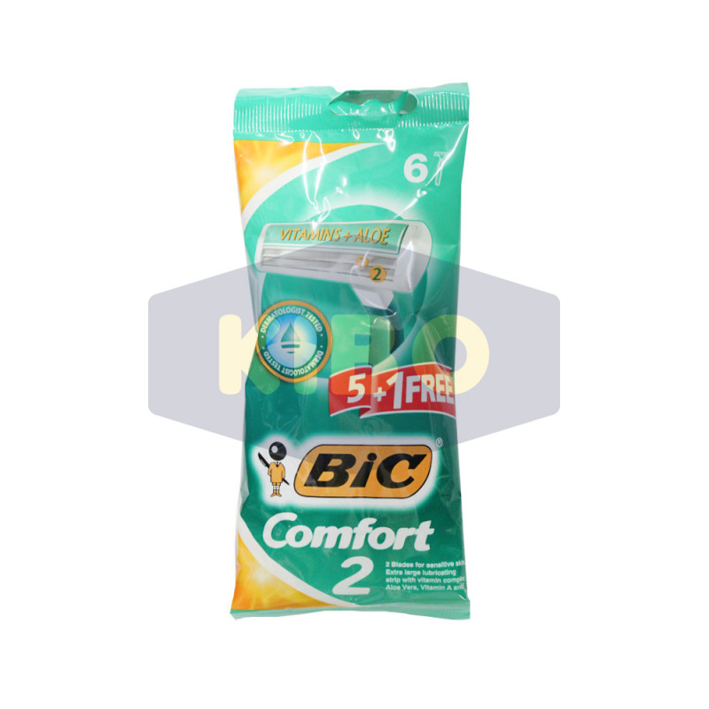 Rasoir double lames confort 6 pièces