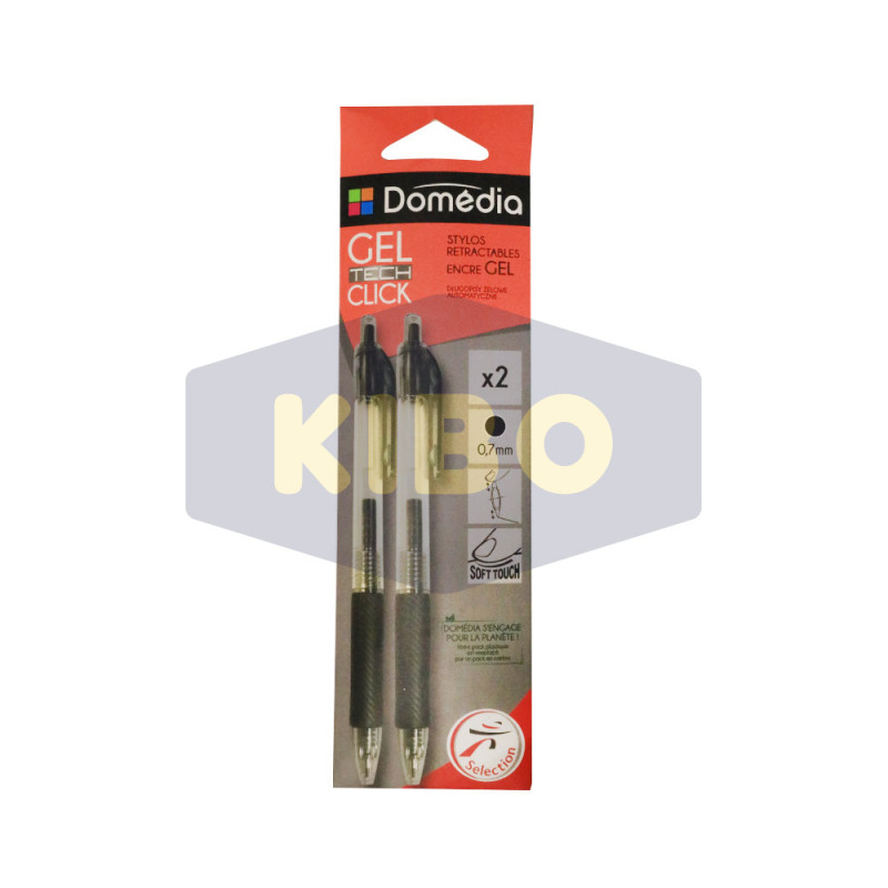2 Stylos gel rétractable bleu