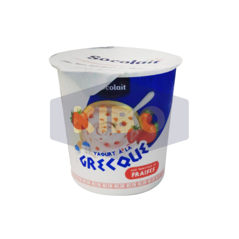 Yaourt grec nature aux morceaux de fraise 125g