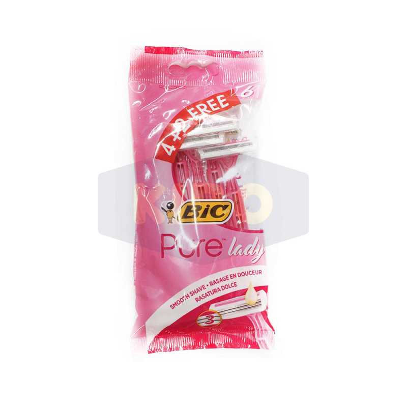 Rasoir triple lames Pure Lady 4+2 pièces