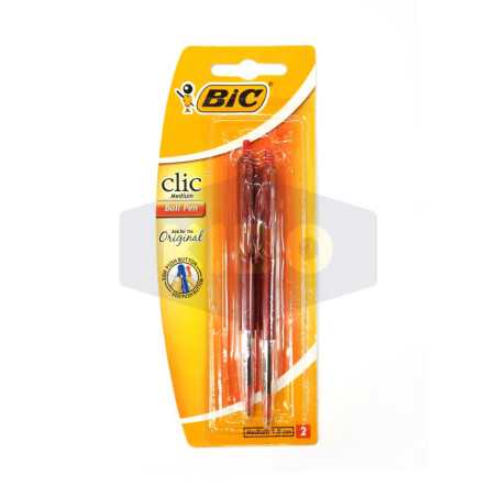 Stylo rouge clic medium Cristal 2 pièces