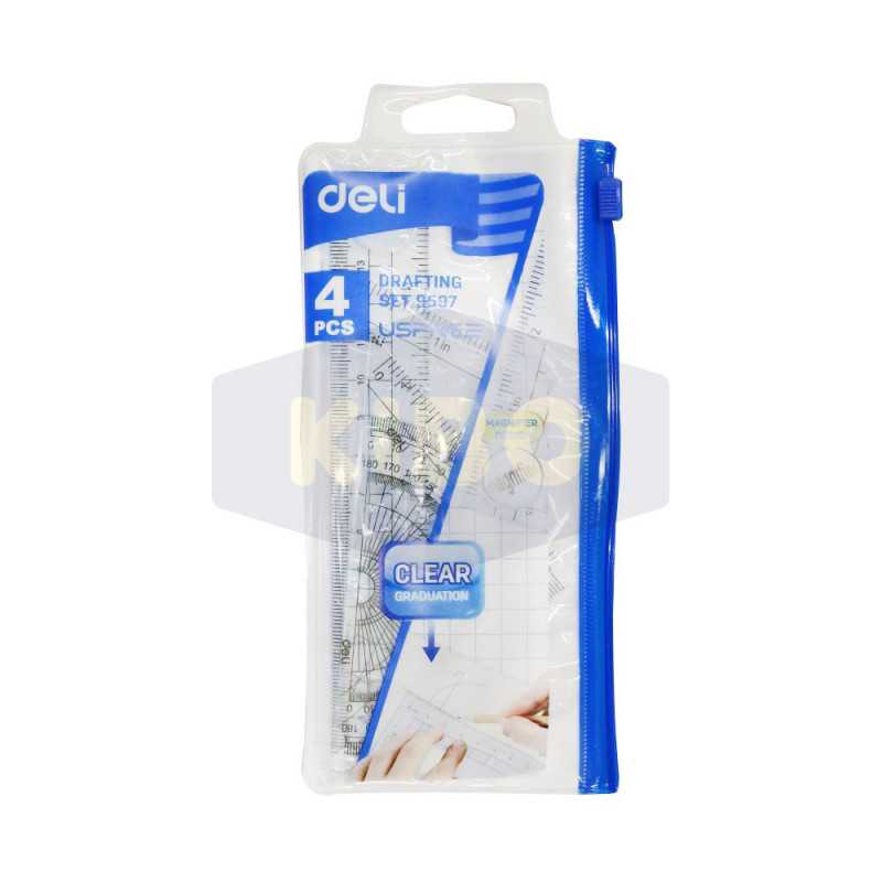 Règle complet transparent 4 pièces