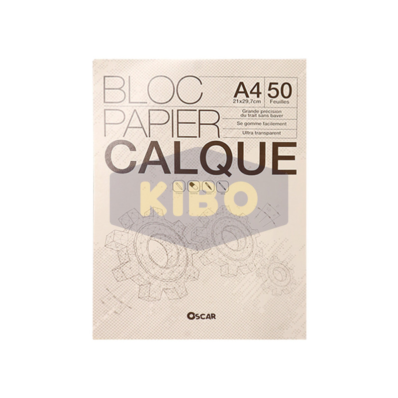 Bloc calque A4 50 feuilles 62g