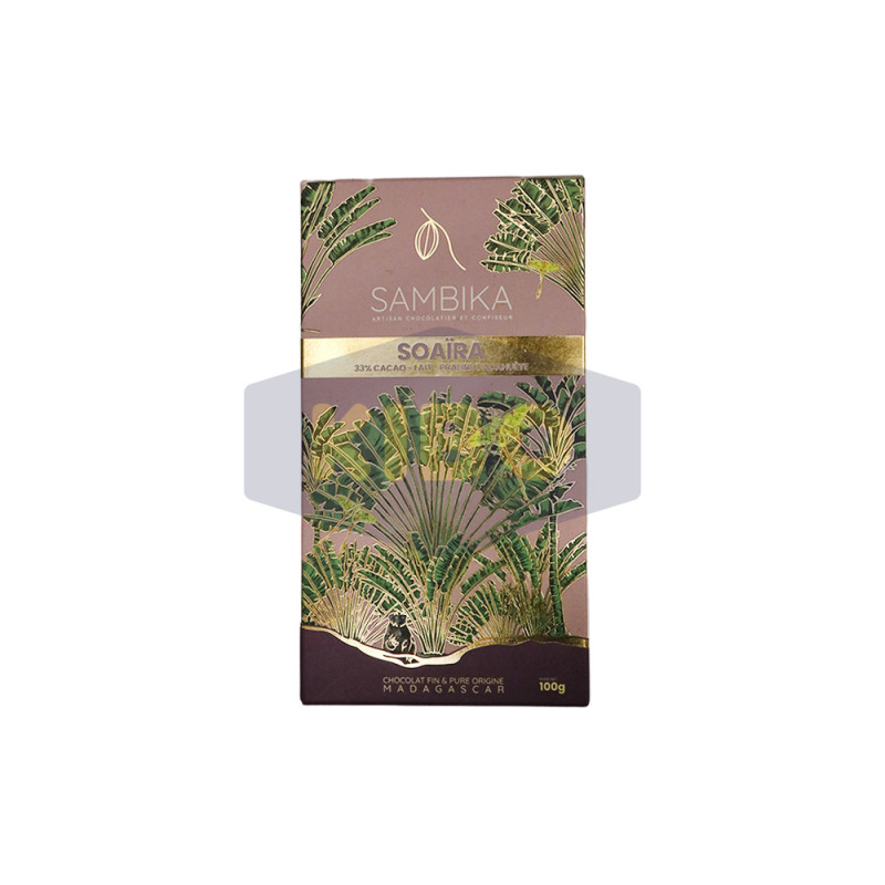 Soaïra chocolat au lait praliné cacahuète 33% 100g