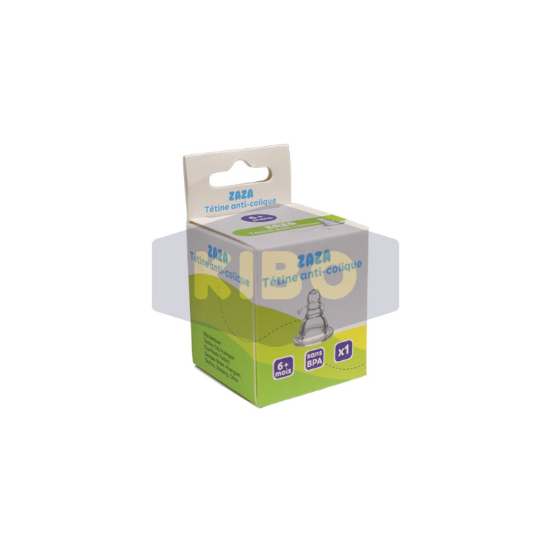 Tétine zaza en silicone anti-colique L     +6mois