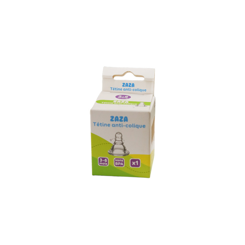 Tétine zaza en silicone anti-colique M   3-6mois