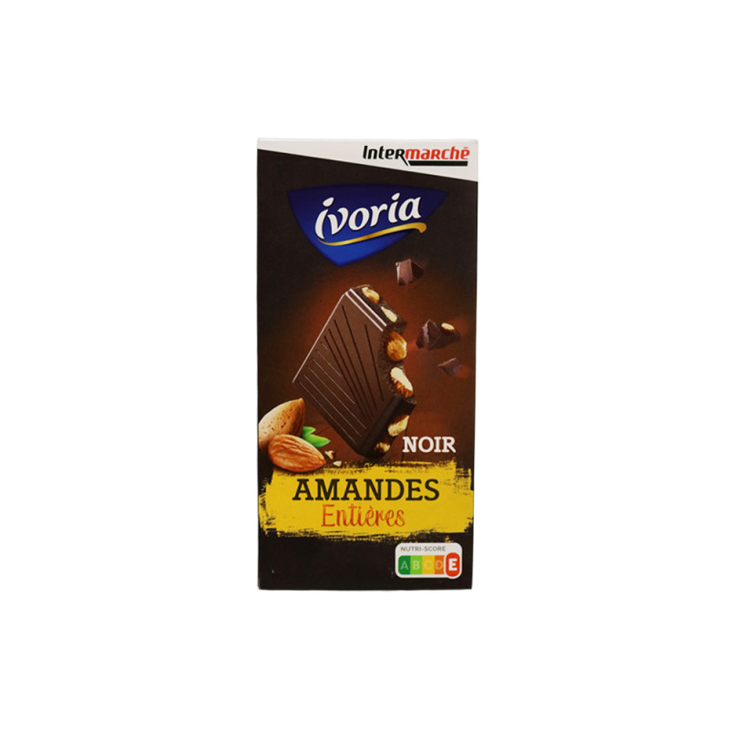 Tablette de chocolat noir amandes entières 200g