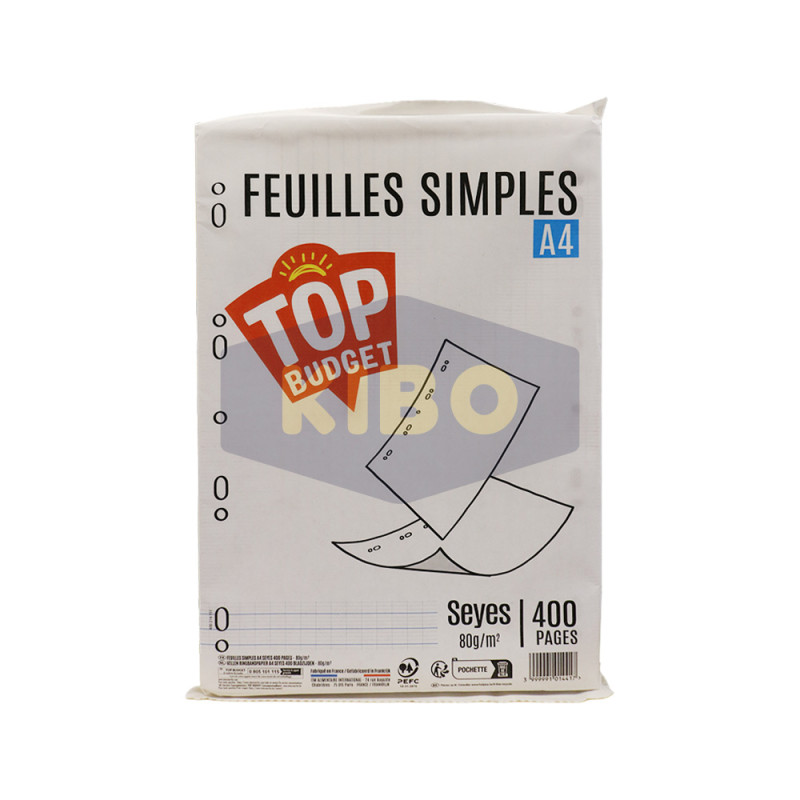 Ramette de papier A4 perforée 80g